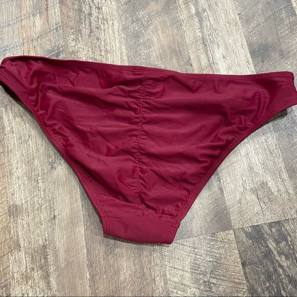 NWT Exhilaration Bikini in Maroon with Ruching on Bum - Picture 6 of 8